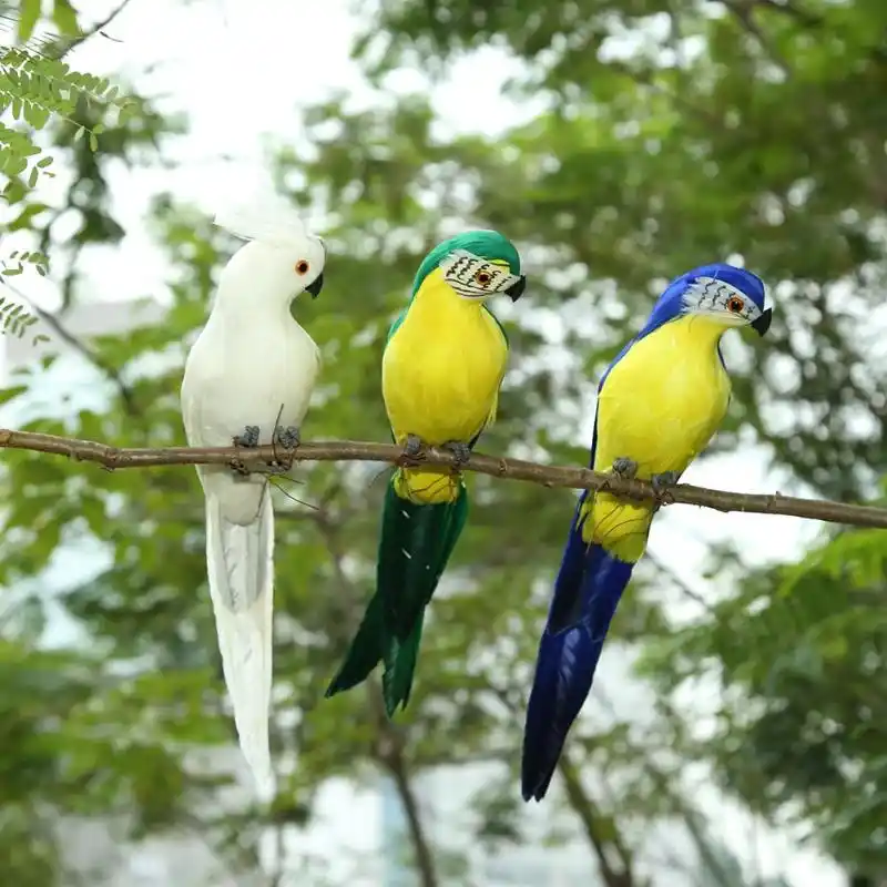 Kreatif Busa Bulu Buatan Burung Beo Imitasi Burung Model Simulasi