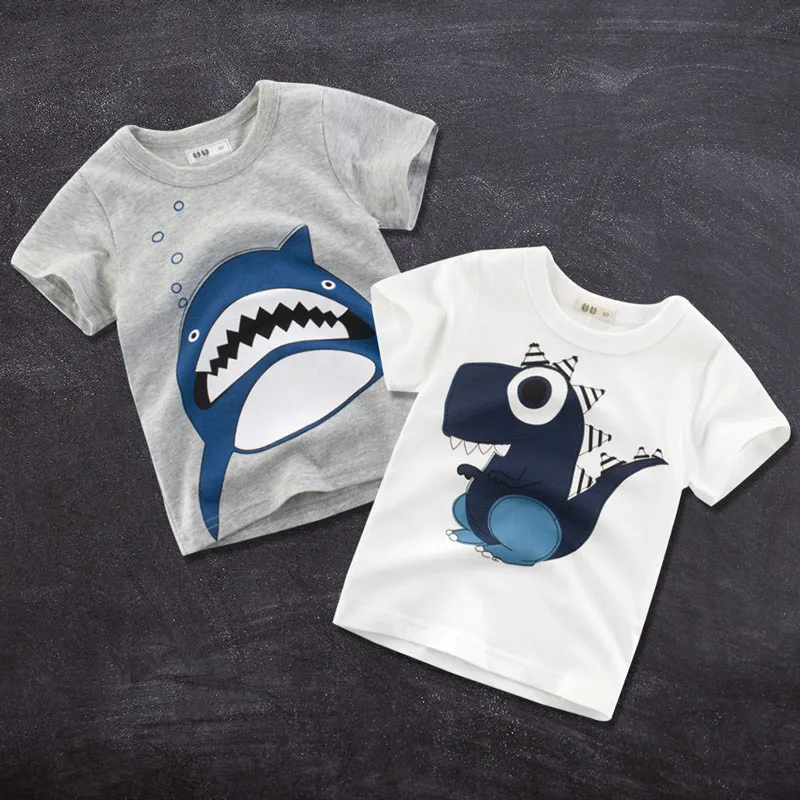 Boys T Shirt Summer Cartoon Shark Printed Short Sleeve O-Neck Cute T-Shirt For Kids Boys Tee Shirt Cotton Tops Clothing Boys T Shirt Summer Cartoon Shark Printed Short Sleeve O-Neck Cute T-Shirt For Kids Boys Tee Shirt Cotton Tops Clothing