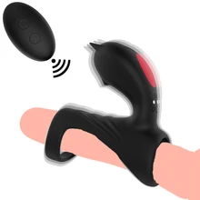 Wireless Remote 9 frequency Clitoris Stimulator Penis Massage Vibrating Ring G Spot Dildo Vibrator Sex Toys for Men Delay ring