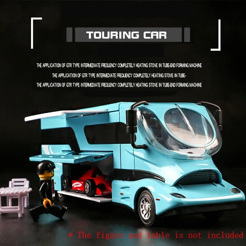 

1:32 Travel Bus Die-cast Metal Car Model Vehicle 1619A Alloy Assemble Sound Light Pull Back Door Toy For Children Hot Toy Car