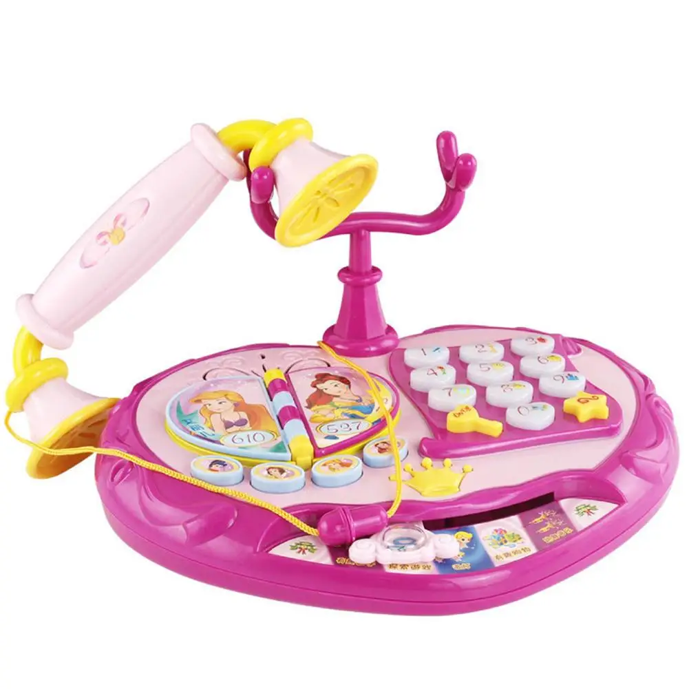 Детская Дошкольное образование обучения машина играть дома мультфильм принцесса телефон светоизлучающих игрушка со звуком