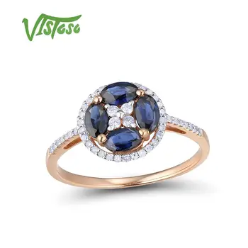 VISTOSO Gold Rings For Women Genuine 14K 585 Rose Gold Ring Sparkling Diamond Blue Sapphire Engagement Round Rings Fine Jewelry
VISTOSO Gold Rings For Women Genuine 14K 585 Rose Gold Ring Sparkling Diamond Blue Sapphire Engagement Round Rings Fine Jewelry