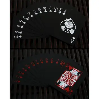 

Pokers Playing Cards Black Rose Design Plastic PVC Waterproof Novel High Quality Collection Gift Durable 2019 new arrival