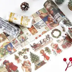 10 см ширина Ретро Рождество Merry Xmas декоративные из рисовой бумаги клейкие ленты DIY Скрапбукинг маскирования клейкие ленты Школа Офис