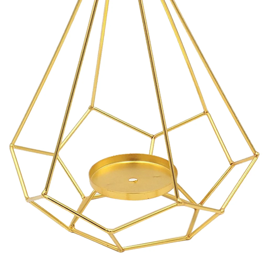

Geometric Candlestick Simple Modern Design Metal Black Candle Holder Gold