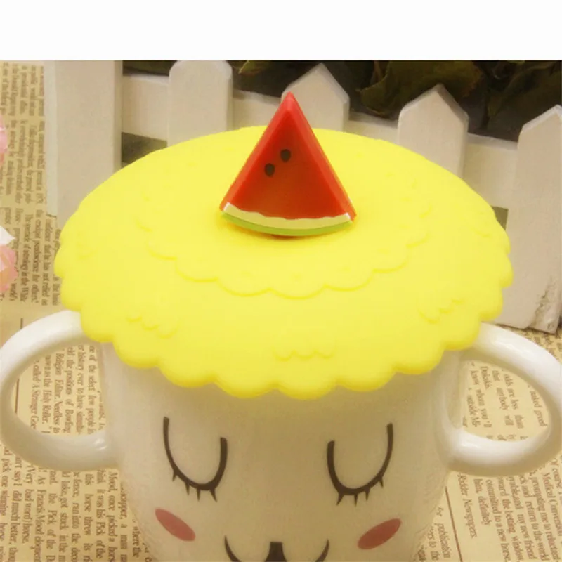 

Food Grade Silicone Lids For Tea Fruits Adorn Water Drinking Cup Lid Anti-dust Bowl Cover Cup Seals Glass Mugs Cap Holder