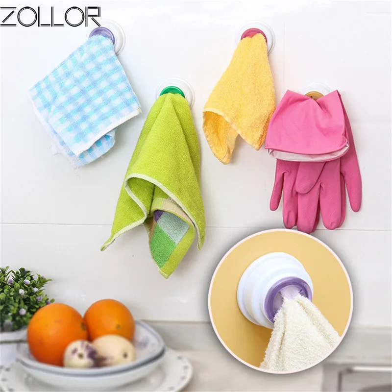 

ZOLLOR Random Color Self-Adhesive Multi-Use Cloth Clip Lazy Towel Hooks Push-In Wall Mounted Towel Holder For Bathroom