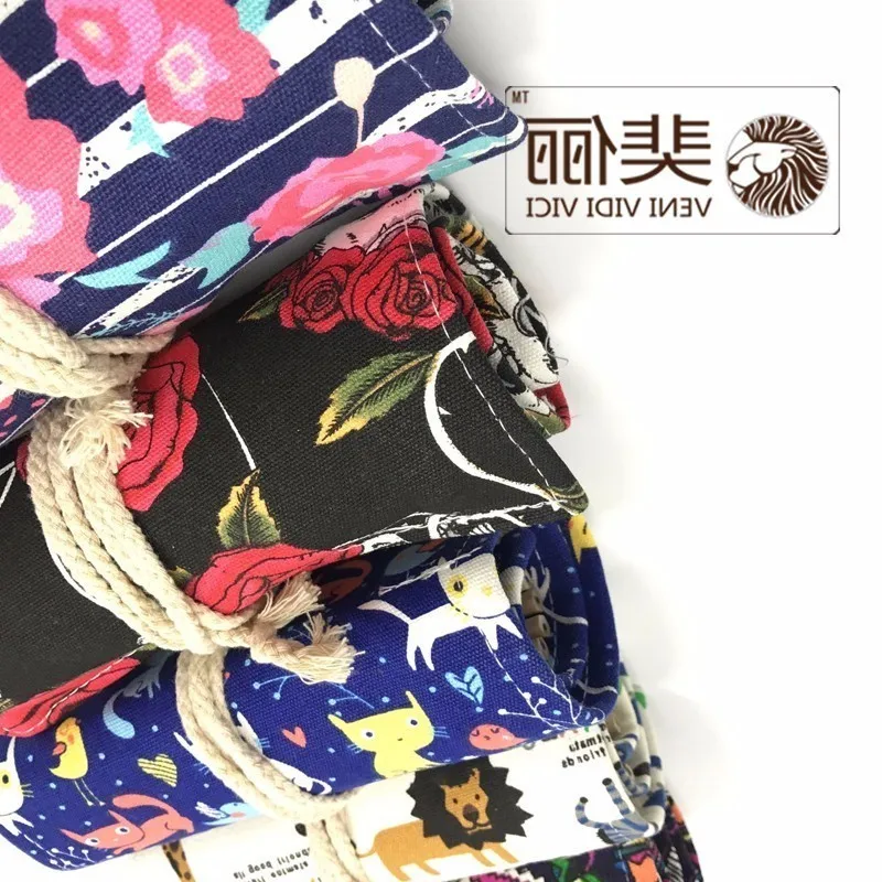 

NEW Canvas Case Holes Roll Up Bag Portable Pencil Box School Supplies material escolar Giving 36 pencils Affordable