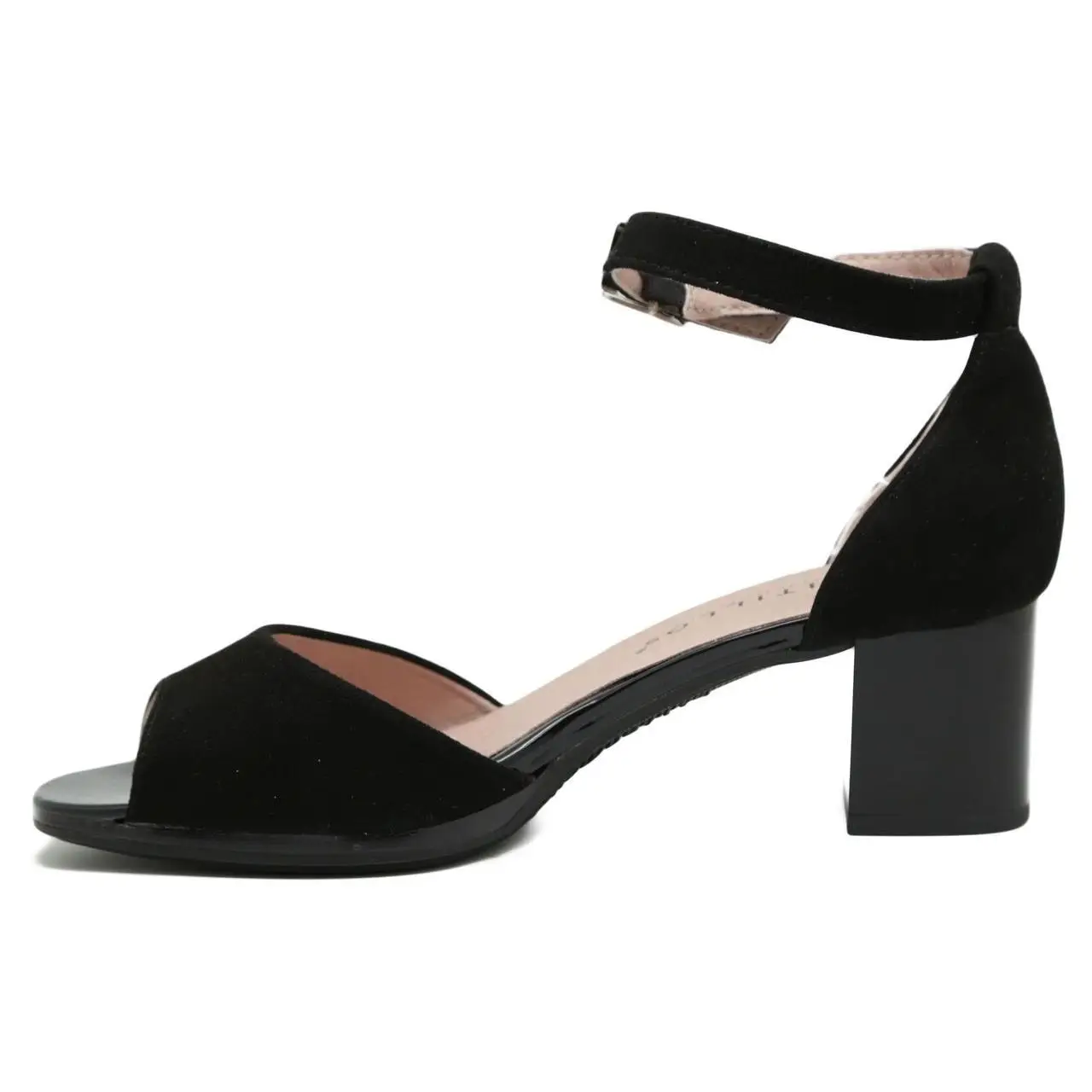 PITILLOS WOMAN SUEDE HEEL сандалии из замши черного цвета PITILLOS.|Боссоножки и сандалии| |