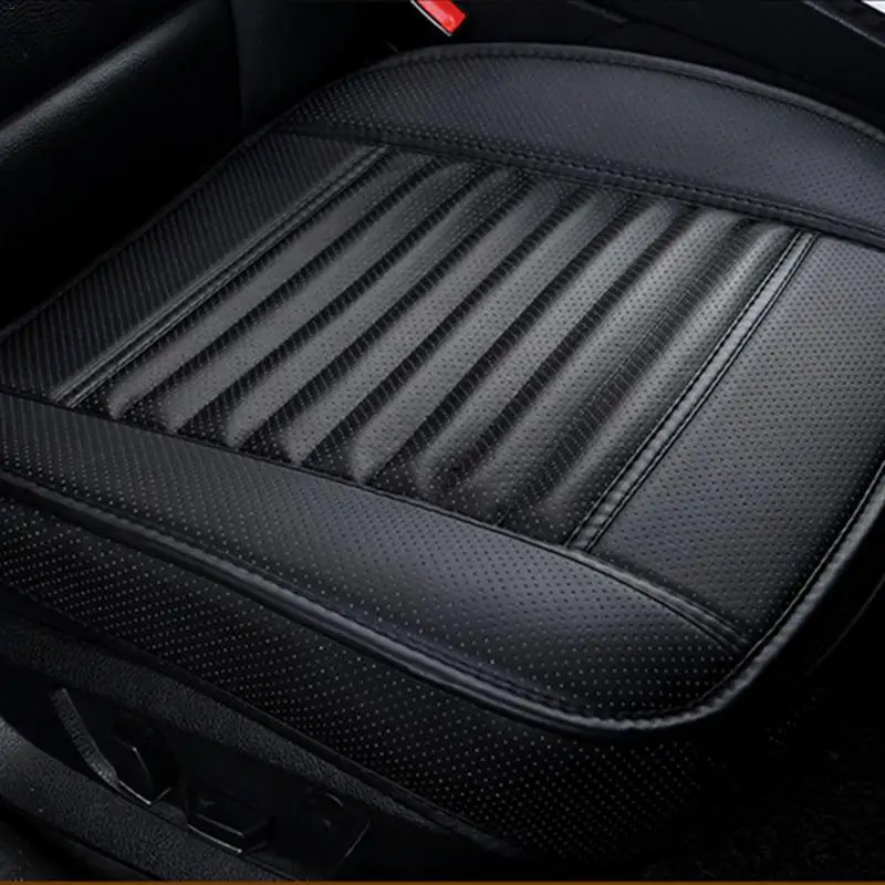 

Car Seat PU Silicone Non-slip Cushion Bamboo Charcoal Four Seasons Universal Backrest Mat Leather Breathable Seatless Pad