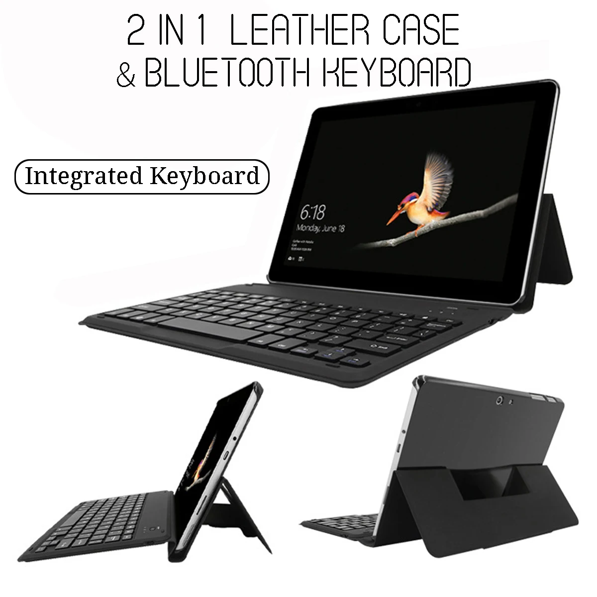 

PU Leather bluetooth Integrated Keyboard Case Folding Stand Cover Protection For Microsoft Surface Go Laptop 10 inch Tablet
