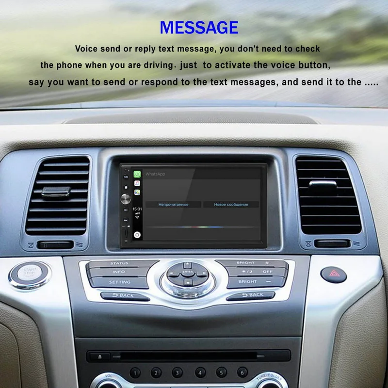 " 2 DIN автомагнитола для Apple Carplay и Android мультимедиа Зеркало Ссылка стерео сенсорный экран Bluetooth FM gps Авторадио