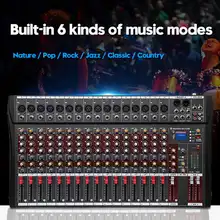 LEORY Профессиональный 16 Каналы Studio звукомикшер микшерная консоль bluetooth USB зарядки DJ микшер
