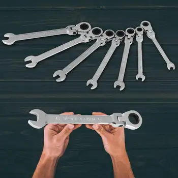 

7pcs Ratchet Combination Wrench Set High Torque Spanner Set Hardware Kit Universal Wrench Tool Car Repair Tools