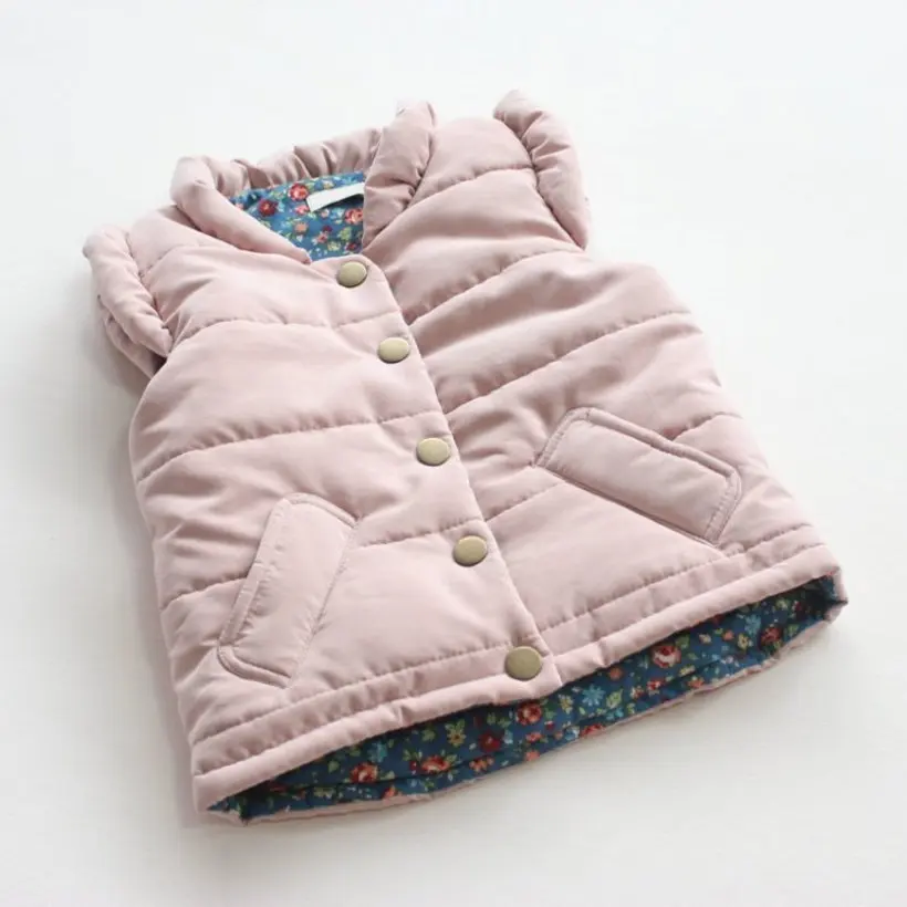 Осенне-зимний милый детский жилет куртки для девочек хлопковый теплый детский жилет для девочек Детская верхняя одежда, пальто