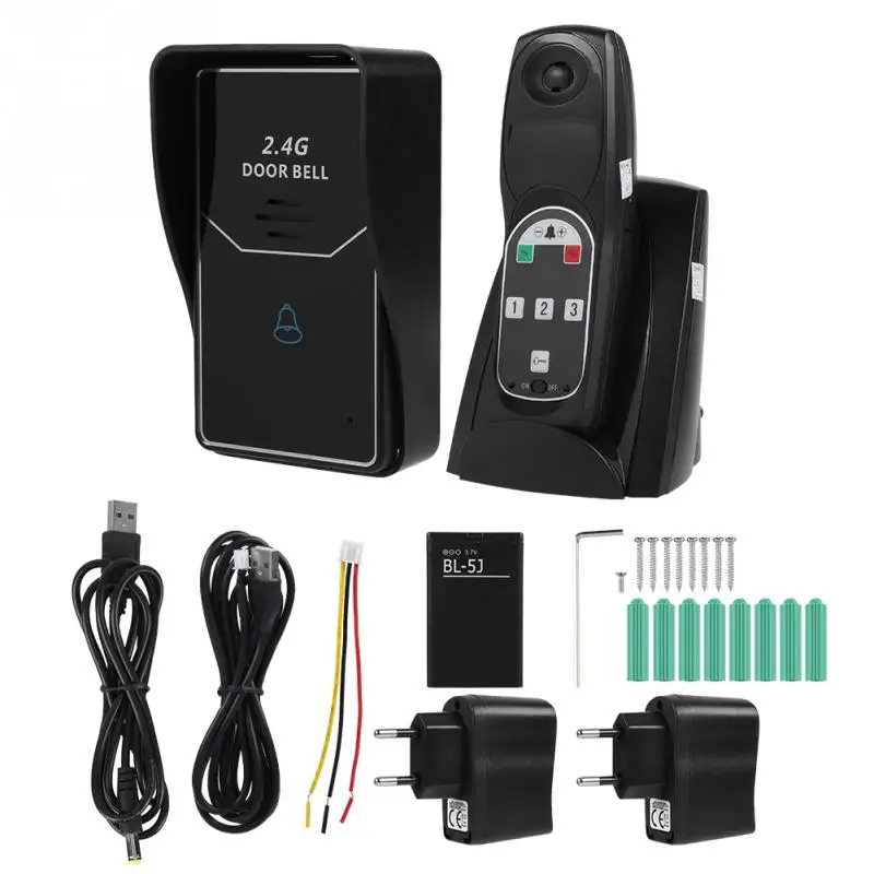 

100-240V ISM Wireless Door Bell Remote Unlock Digital Wireless Doorbell Voice Intercom System Home Doorbell deurbel hot sale