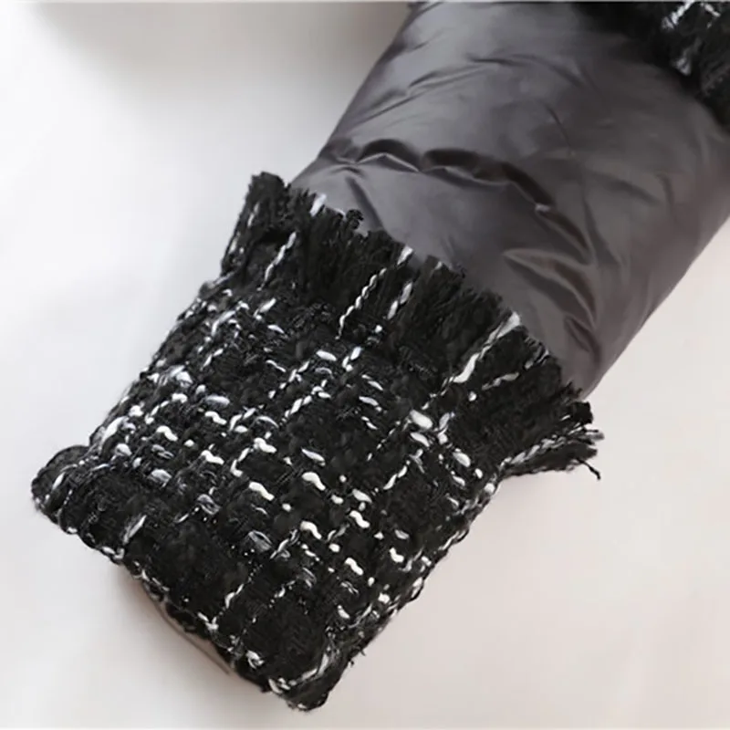 Épais 2019 Chaud Coton Éclair Manteau Black Noir Fermeture Montant Longues Col Imprimer Printemps Modèle Poches Rembourré eam Manches Couleur À Ld946 gqCwdgZ6