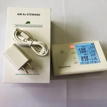 

Air ae steward smart home air quality monitor for formaldehyde PM2.5, PM10 with inside battery LCD