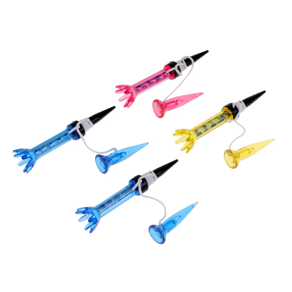 

4 Pieces 80mm Magnetic Golf Tee with Anchor Random Color Golf Training Accessories Less Resistance Improve Distance