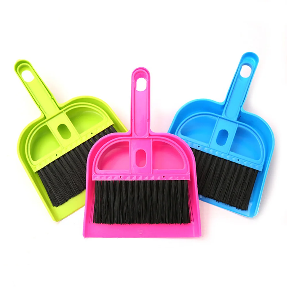 

2pcs/set Mini Plastic Dust Cleaning Sweeper Desktop Keyboard Brush Broom Dustpans Multi-functional Broom for Household Cleaner