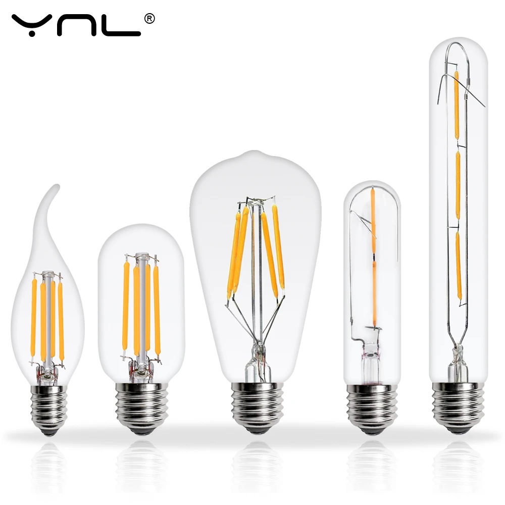 E27 E14 LED Bulb 2/4/6/8W ST64 Edison Retro Lamp Filament Candle COB light 220V E27 E14 LED Bulb 2/4/6/8W ST64 Edison Retro Lamp Filament Candle COB light 220V