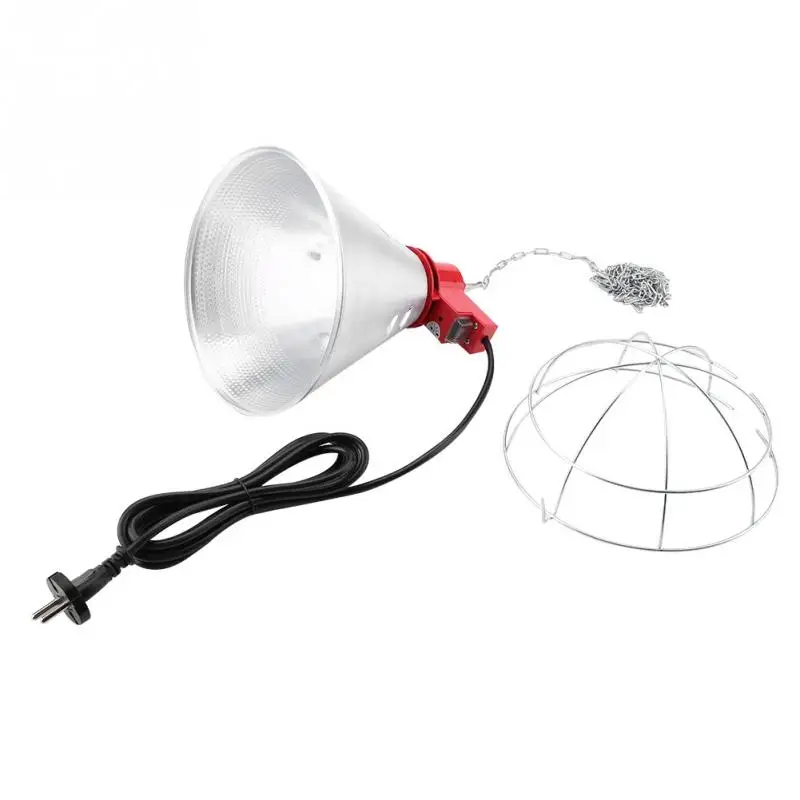 EU Plug 250W Infrared Red Heat Lamp Bulb with Hi Low Setting Light for