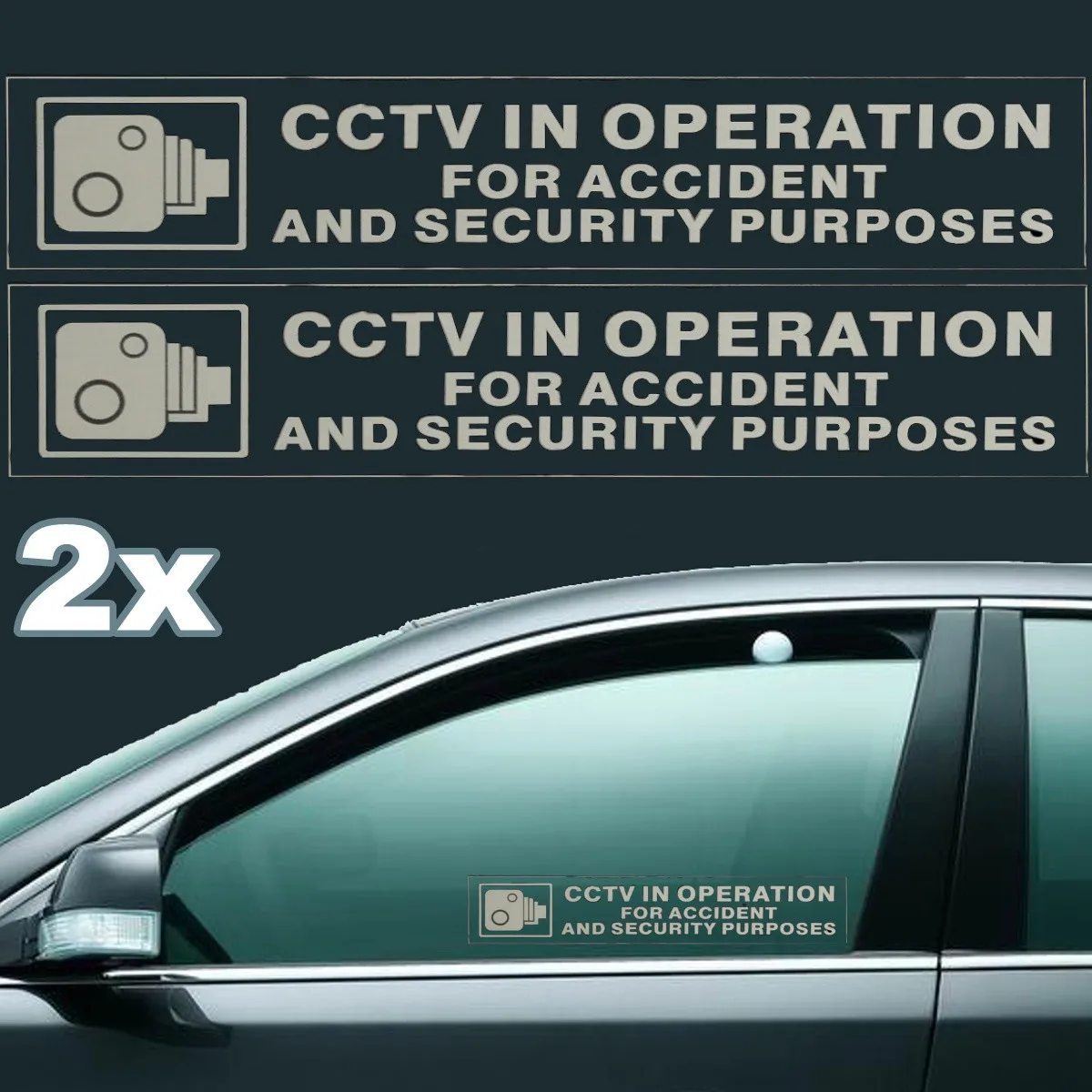2шт CCTV в эксплуатации для аварийных целей безопасности самоклеящиеся наклейки автомобиль фургон автобус 198 мм x 40 мм