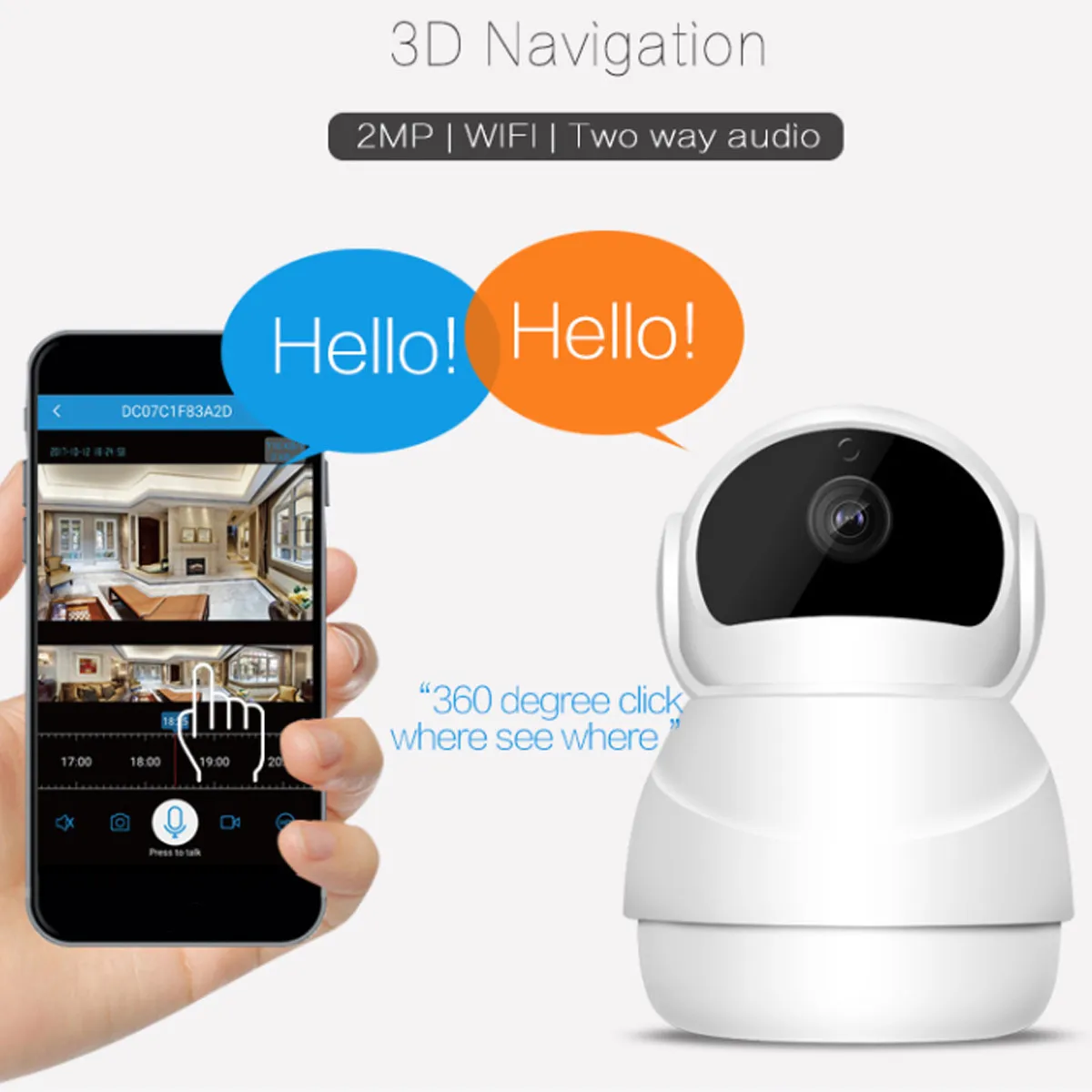 

Wireless 1080P Wifi IP Camera indoor Home Security IP Camera Baby Monitor Surveillance HD 200W 2.0 Million Pixels