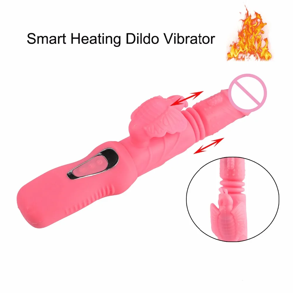 USB Rechargeable Retractable font b Dildo b font Vibrator Sex Swing Dual Motor Vibrator for women