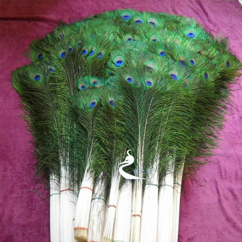 10Pcs 100% Real Natural Peacock Tail Eyes Feathers Wedding Party Decor 25-30cm