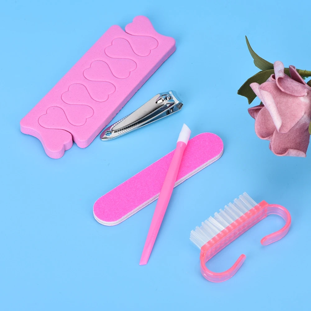 5 шт комплект Маникюр Педикюр Nail Clipper кисти кутикулы толкателя Палец инструмент