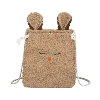 

Lambs Wool Cute Rabbit Ears Messenger Bag for Women 2019 New Arrival Crossbdoy Shoulder Handbags Mochila