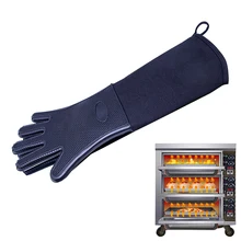 Силиконовые хлопковые длинные термостойкие перчатки водонепроницаемые микроволновые печи противоскользящие кухонные прихватка для кастрюль перчатки для правого левого использования