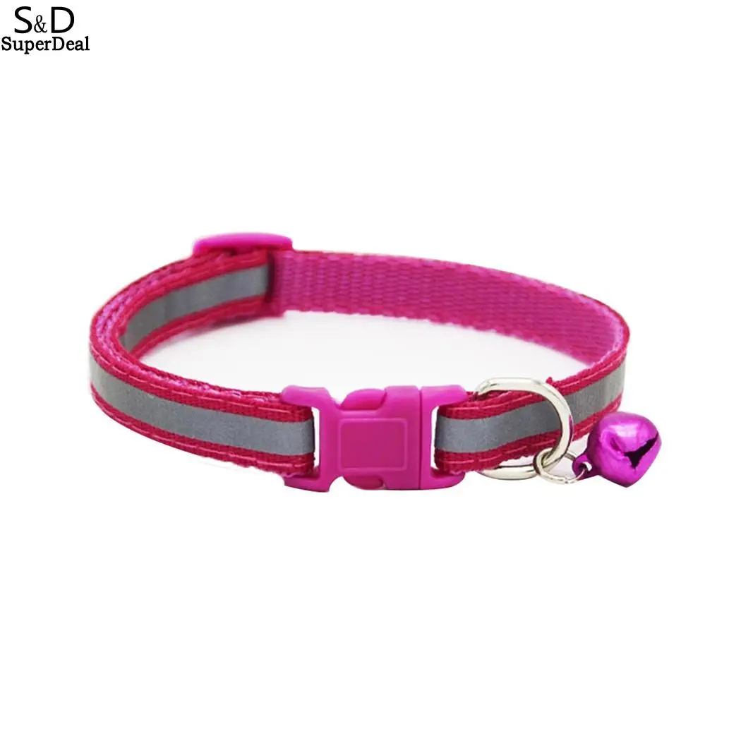 

2018 Adjustable Strap Nylon Cat Collars Supplies Pet dog Collar Safety Neck Dog Reflective Bell fit different collars pets