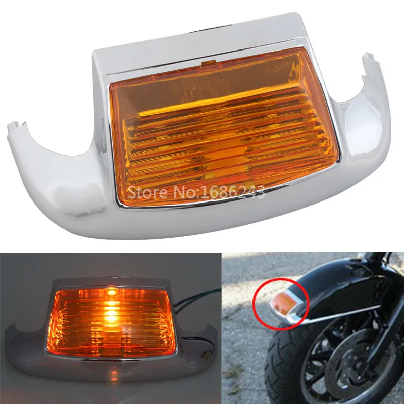 

Amber Front Fender Tip Light Fits For Harley Electra Touring Glide FLHT/FLT/FLSTN High Quality ABS Plastic