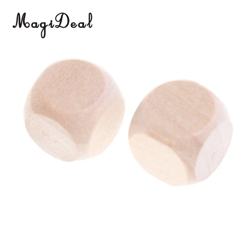 MagiDeal 100 штук деревянные пустые шестигранные кубики DIY для D & MTG DND настольные