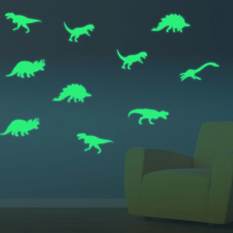 9Pcs Dinosaur Shaped Night Fluorescent Luminous Wall Room PVC Sticker Kid Glow in the Dark Toys 9Pcs Dinosaur Shaped Night Fluorescent Luminous Wall Room PVC Sticker Kid Glow in the Dark Toys