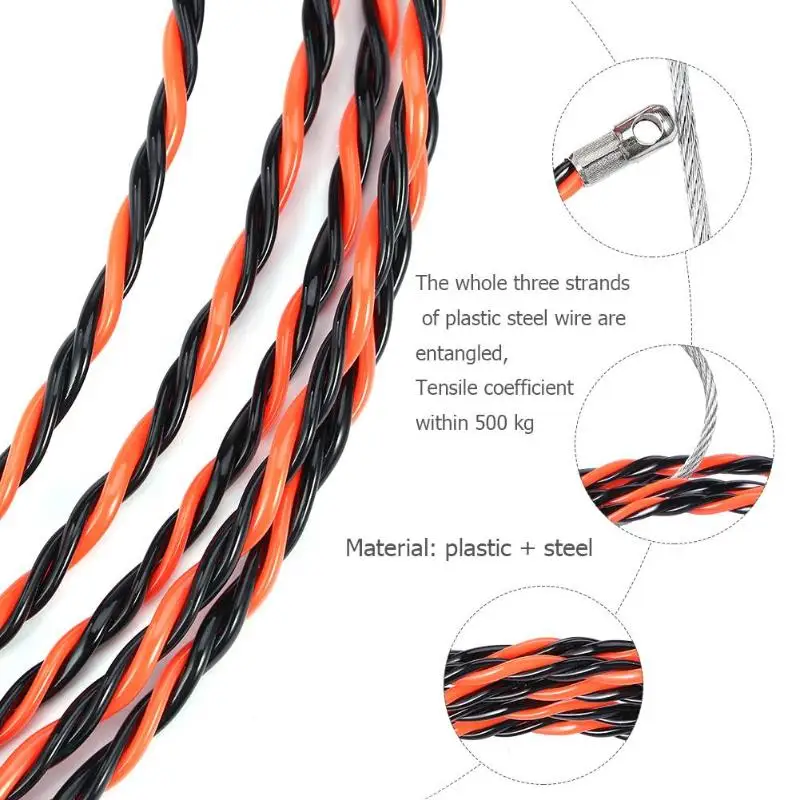 

Electrical Wire Threader 5/10/15/20/25/30/50M Electrician Threading Device Wire Cable Running Puller Lead Construction Tools