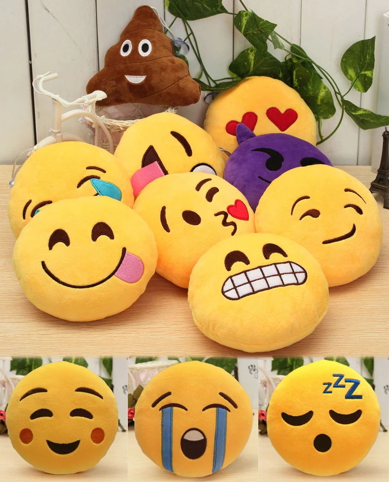 Милые мягкие смайлики Emoji подушки детские забавные Подушка с эмодзи плюшевая
