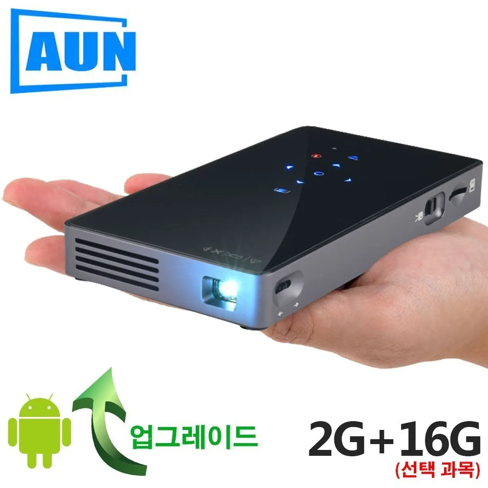 AUN Smart Projector, D5S, Android 7.1 (Optiona 2G+16G) WIFI, Bluetooth, HDMI, Home Theater Mini Projector (Optional D5 White)