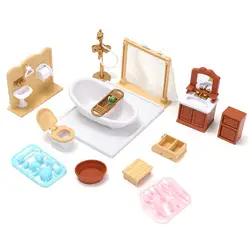 DIY миниатюры диван Спальня Ванная комната мебель, обеденный стол комплекты для кукольного дома игрушки Аксессуары Рождественский подарок