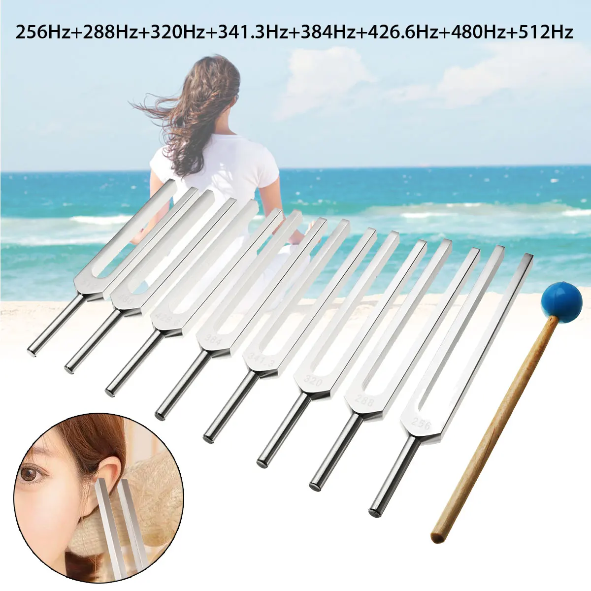 

Zeast 8Pcs Aluminum Medical Tuning Fork Chakra Hammer Ball Diagnostic Mallet Tune Set Nervous System Testing Tuning Fork