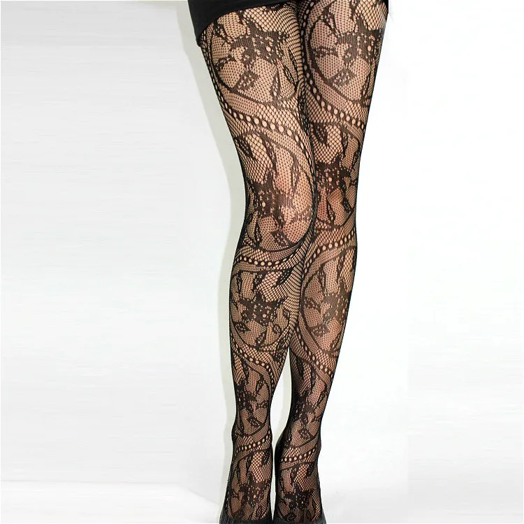 

2019 Women Sexy Fishnet Lace Jacquard Lingerie Thigh-Highs Stockings Tights Thin Pantyhose Lace Hosiery