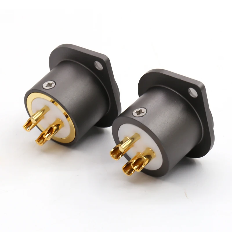 

Viborg CM201(G) CF201(G) 1 piece 3 PIN Female XLR Socket MIC connector Jack for AMP Mic Silver bottom Thick gold plated Rhodium
