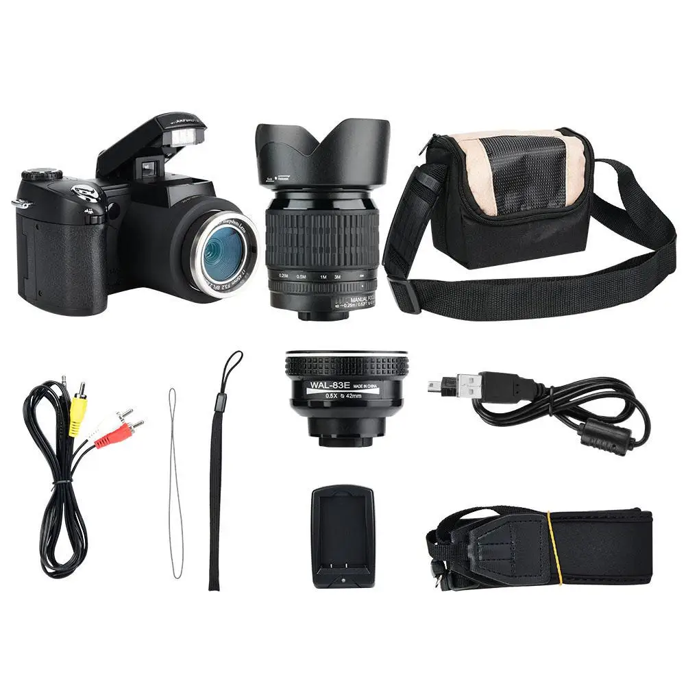 

D7100 HD 33MP 3 Inch LCD 16X-24X ZOOM LED Digital DSLR Camera Photo Camcorders F=2.0mm / f=3.79mm Auto Focus Lens