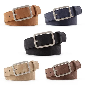 

105CM Vintage Waist Belts Women Belt PU Leather Rectangle Buckle Adjustable All-matching Casual