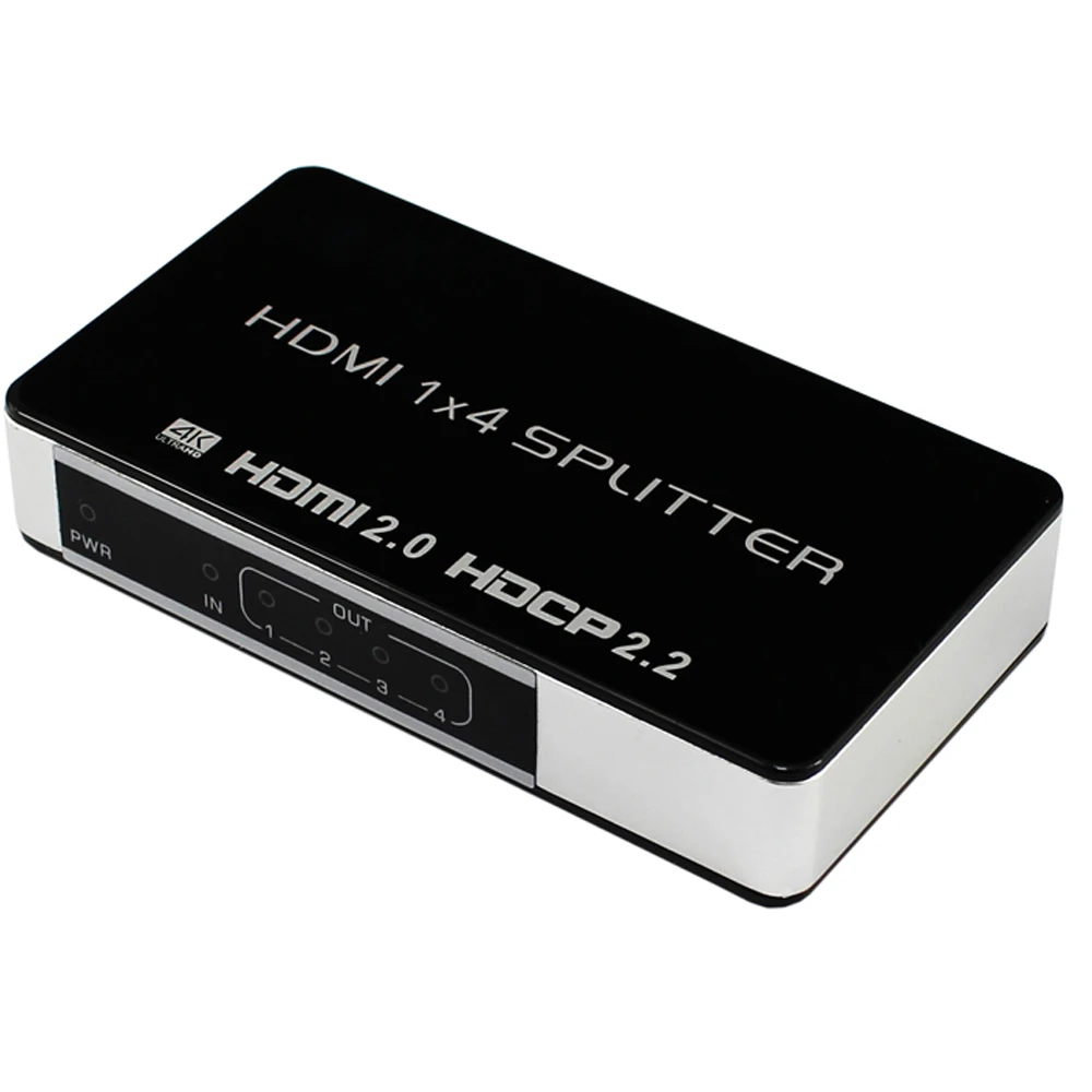 Hdmi Splitter 1X4 4K@60Hz Uhd Hdcp 2.2 Split Repeater Switch Box Input 4 Output Hdmi 2.0 For Hdtv Ps3 Dvd Stb