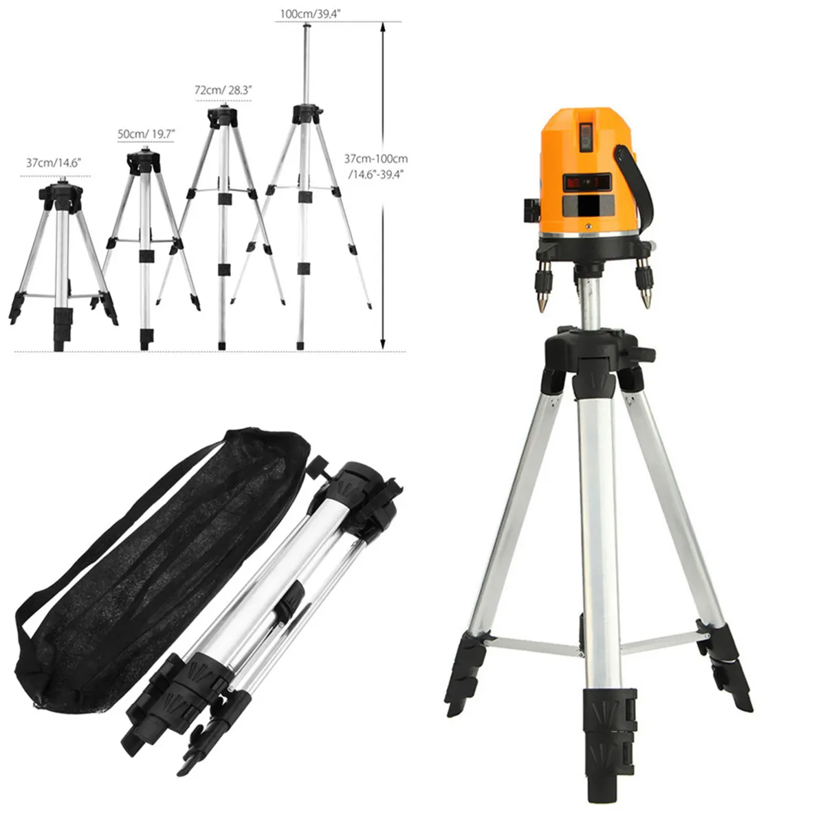 

37cm-100cm Adjustable Metal Aluminum Tripod Stand Holder for Automatic Self Leveling Laser Level Tripod Holder Measurement Tool