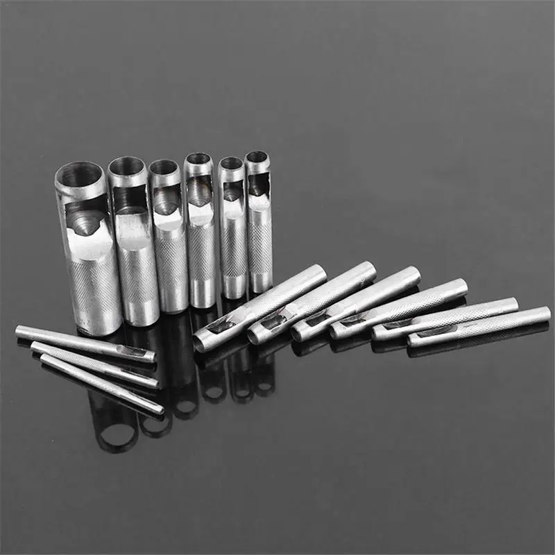 

9/12/15 Pcs Leather Puncher Carbon Steel Leather Tools Leathercraft Hole Craft Set Hollow Puncher Belt Punch for Clothing Canvas