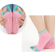 Женские хлопковые нескользящие носки с пятью пальцами Yuga, силиконовые массажные носки для фитнеса, милые забавные Женские носочки Skarpetki, уличная одежда